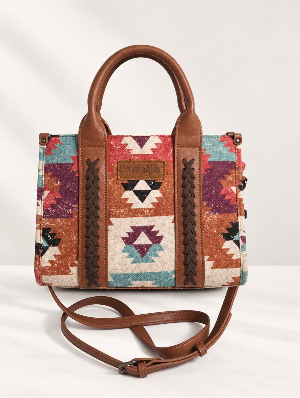 Wrangler Southwestern Print Canvas Tote Crossbody Bag Like New